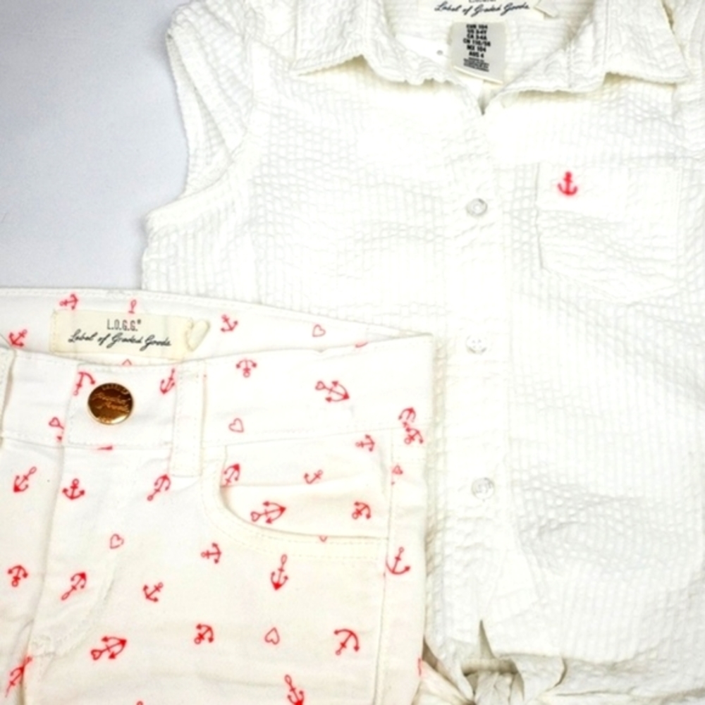 🎀HOST PICK🎀NEW Denim Shorts & Seersucker Top NWT
